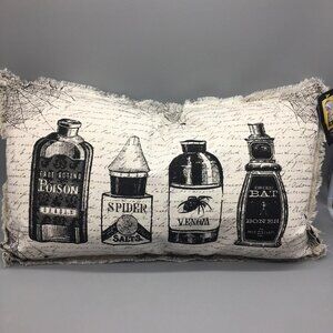 NEW Cynthia Rowley Halloween Magic Potion Apothecary Bottle Feather Pillow 14x24